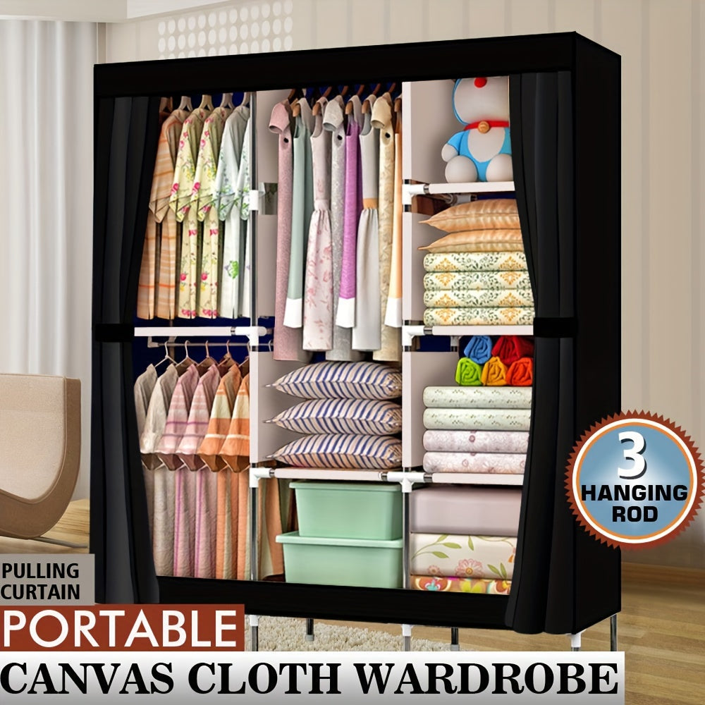 Portable Closet Wardrobe Organizer 71¡± Clothes Rack with Shelves, Freestanding Bedroom Storage Closet System