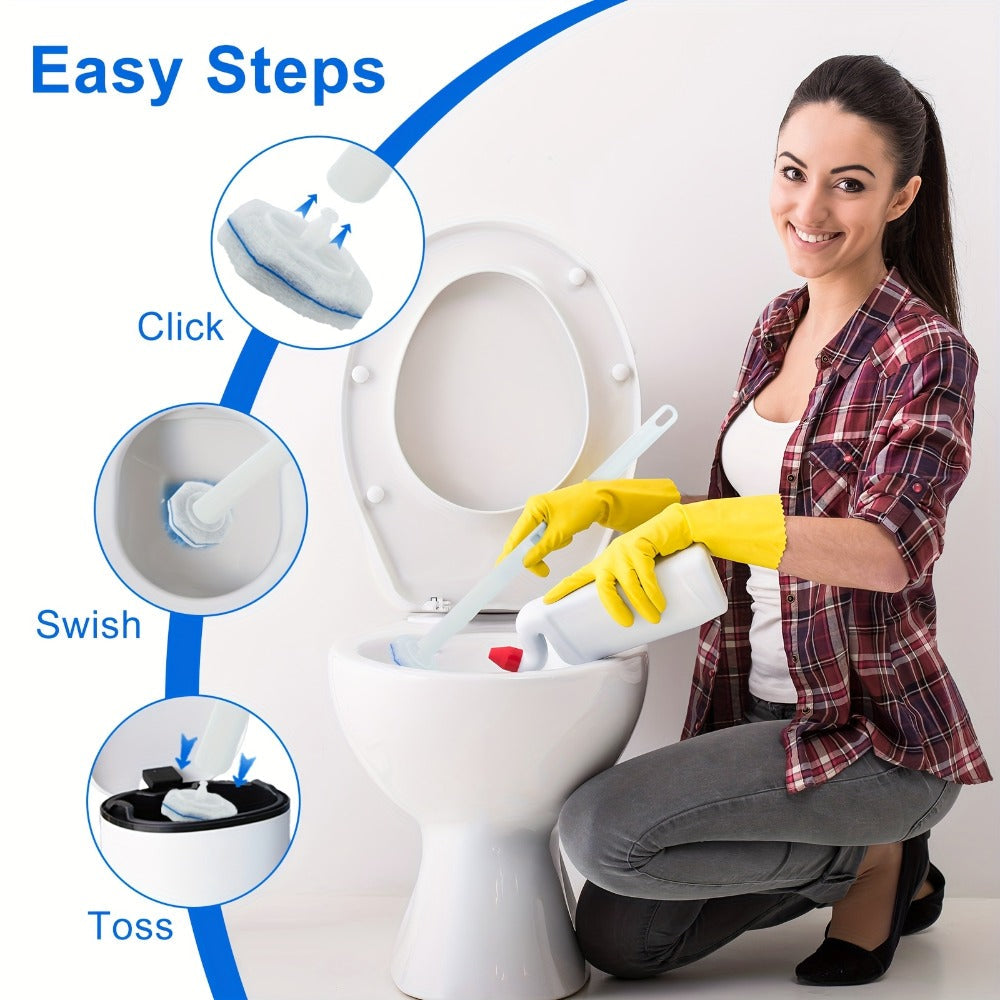 Toilet Brush Refills Compatible with Clorox Toilet Wand Replacement Heads Upgraded Fiber Scrubbing Pads for Toilet Bowl Cleaning 20 50 119 Count No Handle