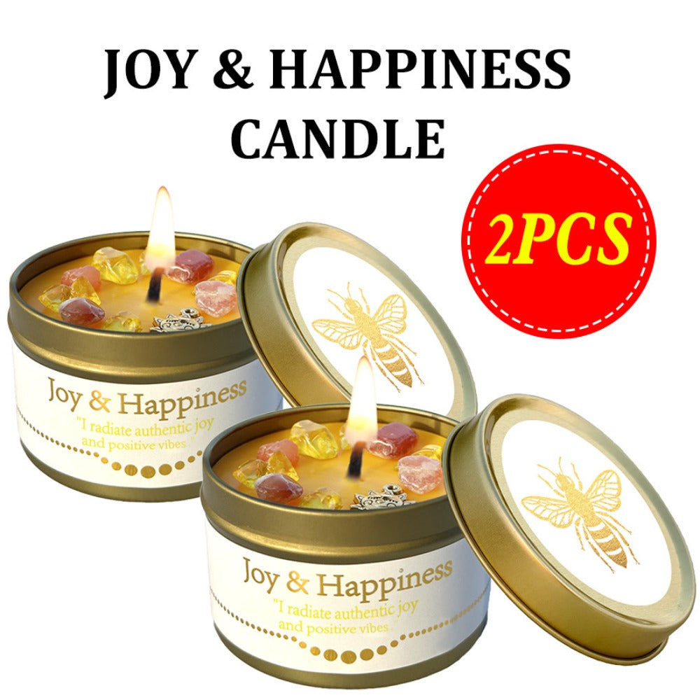 Manifestation Candles Scented Soy Wax with Golden Crystal ¨C Law of Attraction Abundance Candle for Meditation, Yoga & Focus | Spiritual Gift for Women with Guidance Card | Christmas, Birthday, New Year
