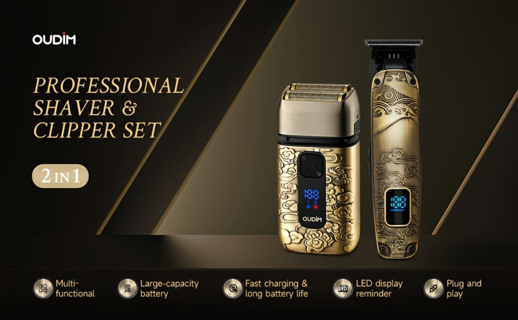 Foil Shaver for Men 2-in-1 Hair Clipper & Beard Trimmer Grooming Kit - Cordless Rechargeable Electric Razor for Face Mustache Bald Head, Shaver and Clipper Set, Gift for Father Husband Boyfriend