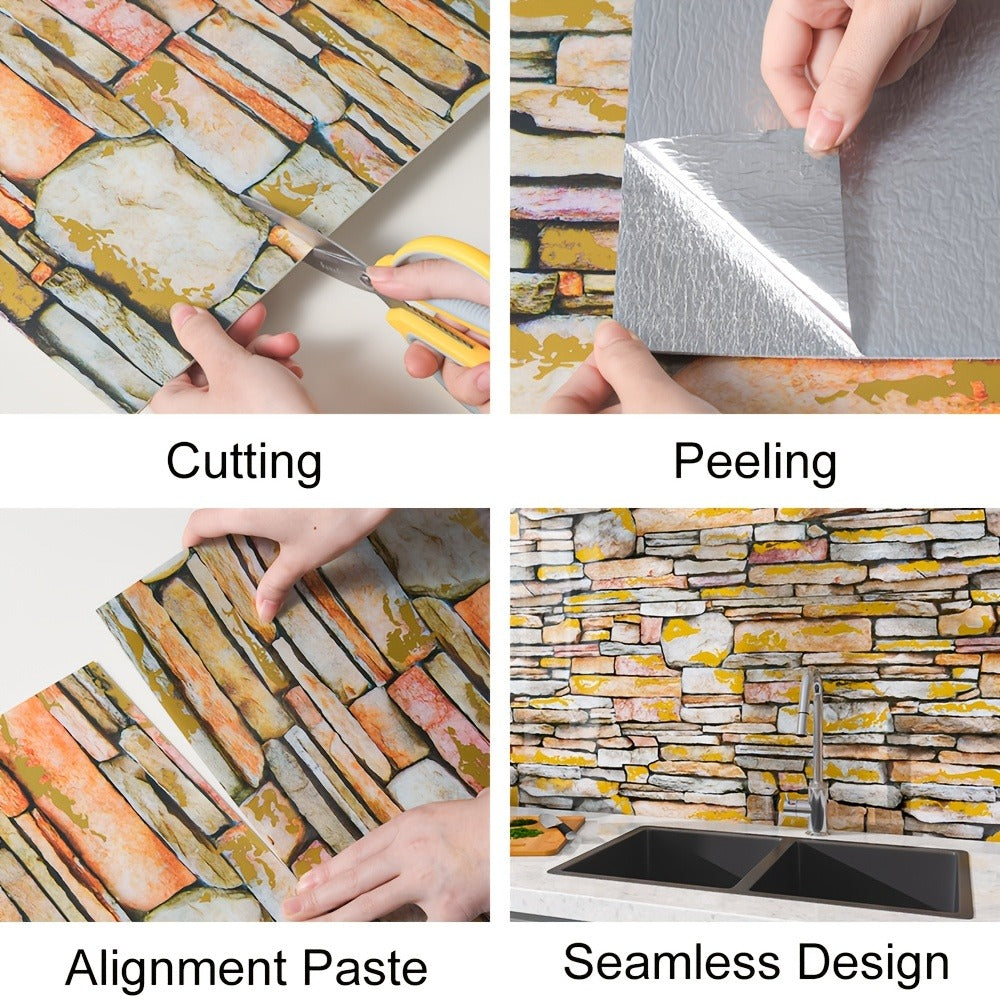 Marble Floor & Wall Decals 40-Pack Self-Adhesive Waterproof Removable Vinyl Sheets ¨C Luxury Marble Pattern Tile Stickers for Bathroom, Kitchen & Living Room