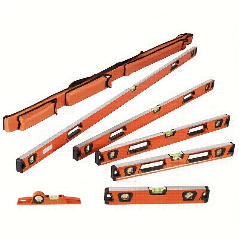 Torpedo Level Set 6-Piece Magnetic Aluminum Alloy | 10 16 24 32 48 78 Inch Spirit Level with 45 90 180 Degree Bubble Vials | Shock-Resistant Viewing Window Storage Bag Plumbing Woodworking Construction