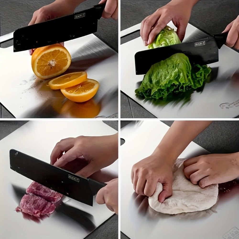 Stainless Steel Cutting Board Set of 3 ¨C Durable BPA-Free Kitchen Cutting Boards, Rust-Resistant & Easy to Clean, Space-Saving Nested Design for Meat, Vegetables & Food Prep