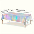 Holographic Rainbow Table Covers 10 Pack - Disposable Foil Tablecloths for Party, Wedding, Birthday & Gender Reveal