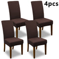 Stretch Dining Chair Covers Set | Elastic Jacquard Slipcovers for Dining Room Kitchen Wedding Office, 4pcs or 6pcs, 9 Colors, Washable Furniture Protector