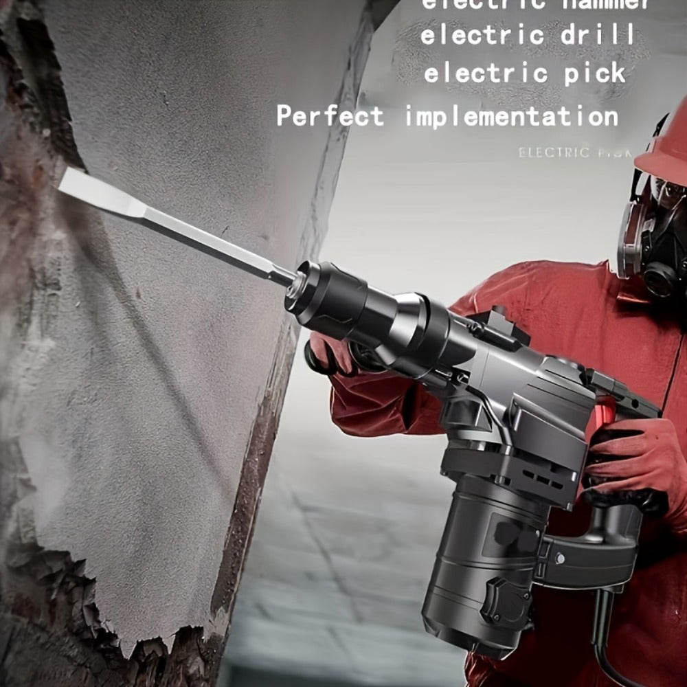 Hammer Drill 1100W 3-in-1 Multi-Function Electric Drill, Rotary Hammer & Chisel, Variable Speed, Heavy Duty for Concrete Wall Wood Metal Drilling, Includes Drill Bits, Accessories & Tool Box