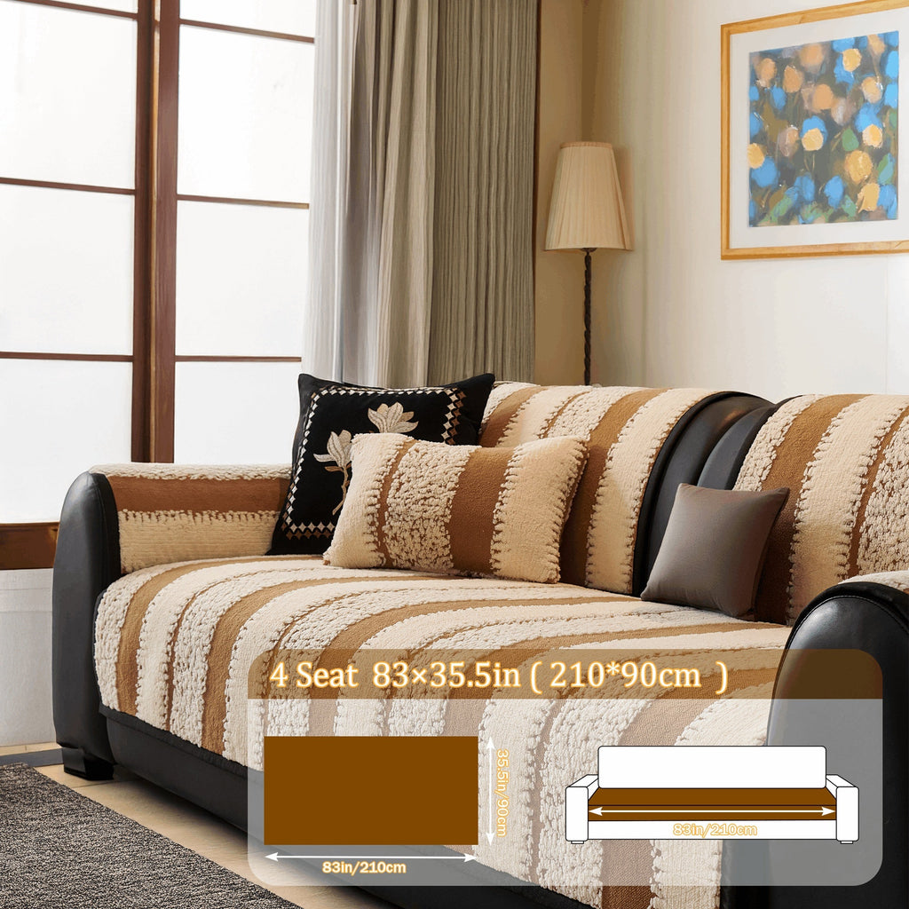 Sofa Cover Plush Non-Slip Washable Sectional Couch Slipcover Soft Durable Furniture Protector for Pets Cats Dogs 2 3 4 Cushion Sofa L-Shape Modern Sofa Pad Warm Sitting Cover All Seasons Black Gray Brown