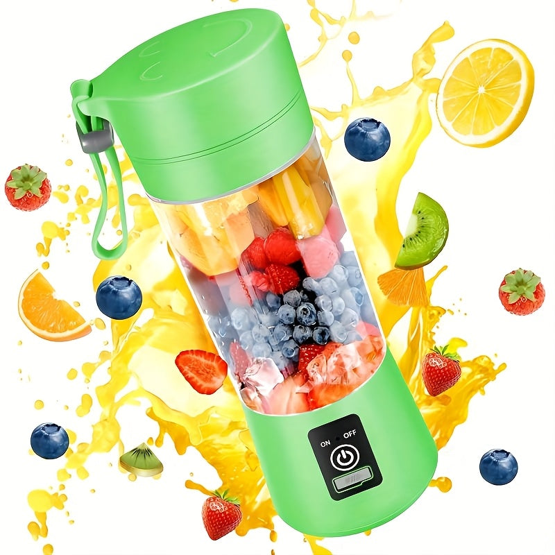 Mini Blender USB Rechargeable 380ml - 6-Blade 22000RPM High-Speed Portable Blender Cup, 304 Stainless Steel, Self-Cleaning, for Smoothies, Shakes & Protein Drinks, Home, Office & Travel, Pink Green Black