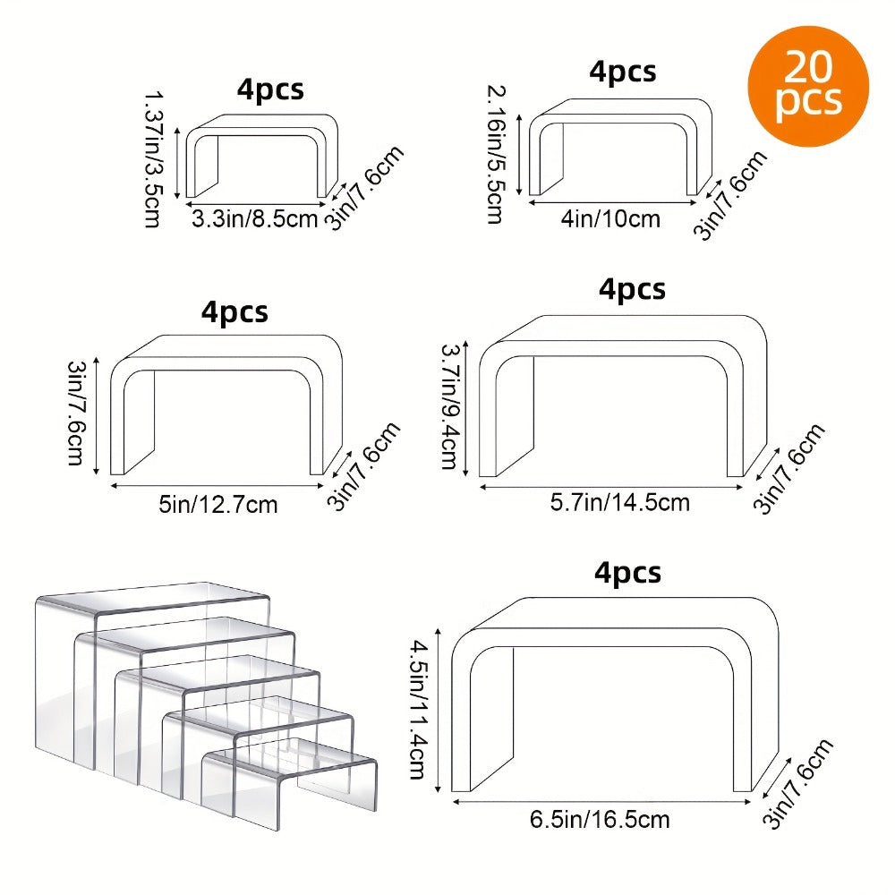 Clear Acrylic Risers Display Stands Set Funko Pop Cupcake Jewelry