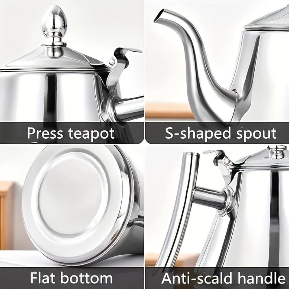 Stainless Steel Tea Kettle with Filter ¨C Tea Pot Coffee Pot Cold Water Pitcher for Home Hotel Restaurant, Induction Cooker Compatible, Thickened
