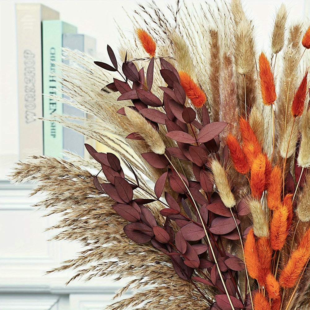 Artificial Pampas Grass Bouquet 72pcs ¨C Bohemian Rustic Farmhouse Decor for Home Wedding Centerpiece Halloween Thanksgiving Valentine's Day Cafe