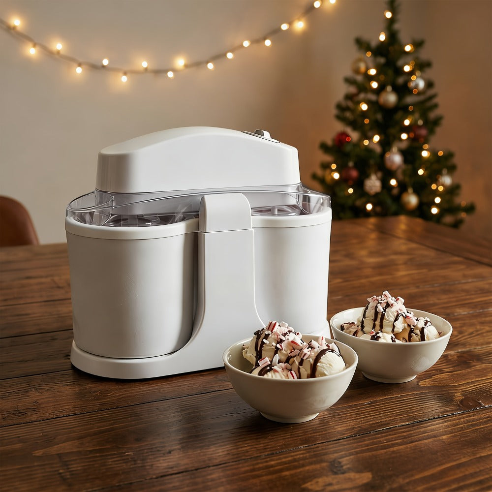 Ice Cream Maker 1 Quart Homemade Ice Cream Machine for Soft Serve Frozen Yogurt Smoothies Gelato Easy Clean Separate Bowl Design Compact Electric Dessert Maker