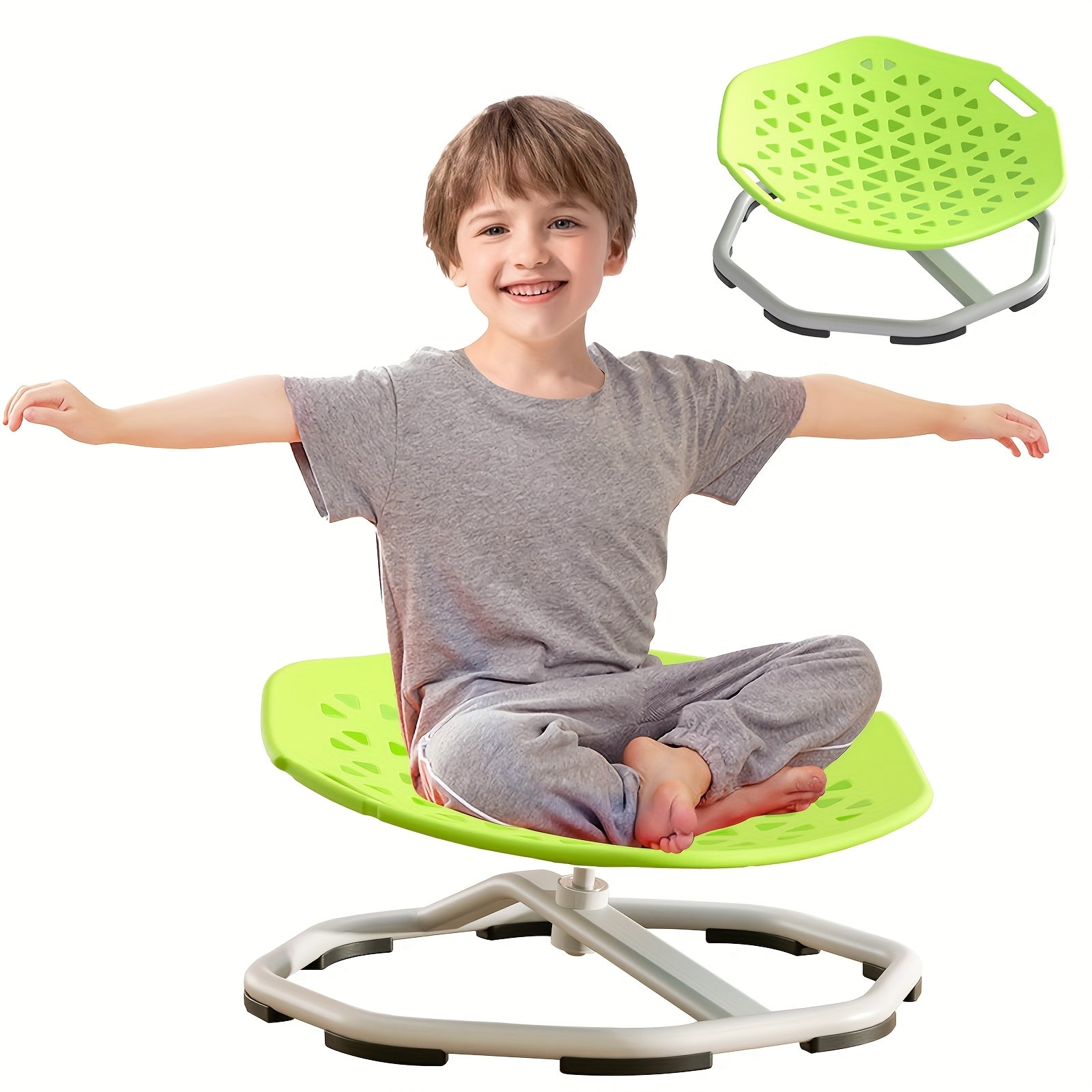 Sensory Spinning Chair for Kids with Autism & ADHD, Ages 3-18, 220LBS Capacity Swivel Sit and Spin Chair to Improve Focus & Body Balance, Calming Sensory Toy for Teens, Indoor Outdoor No Assembly