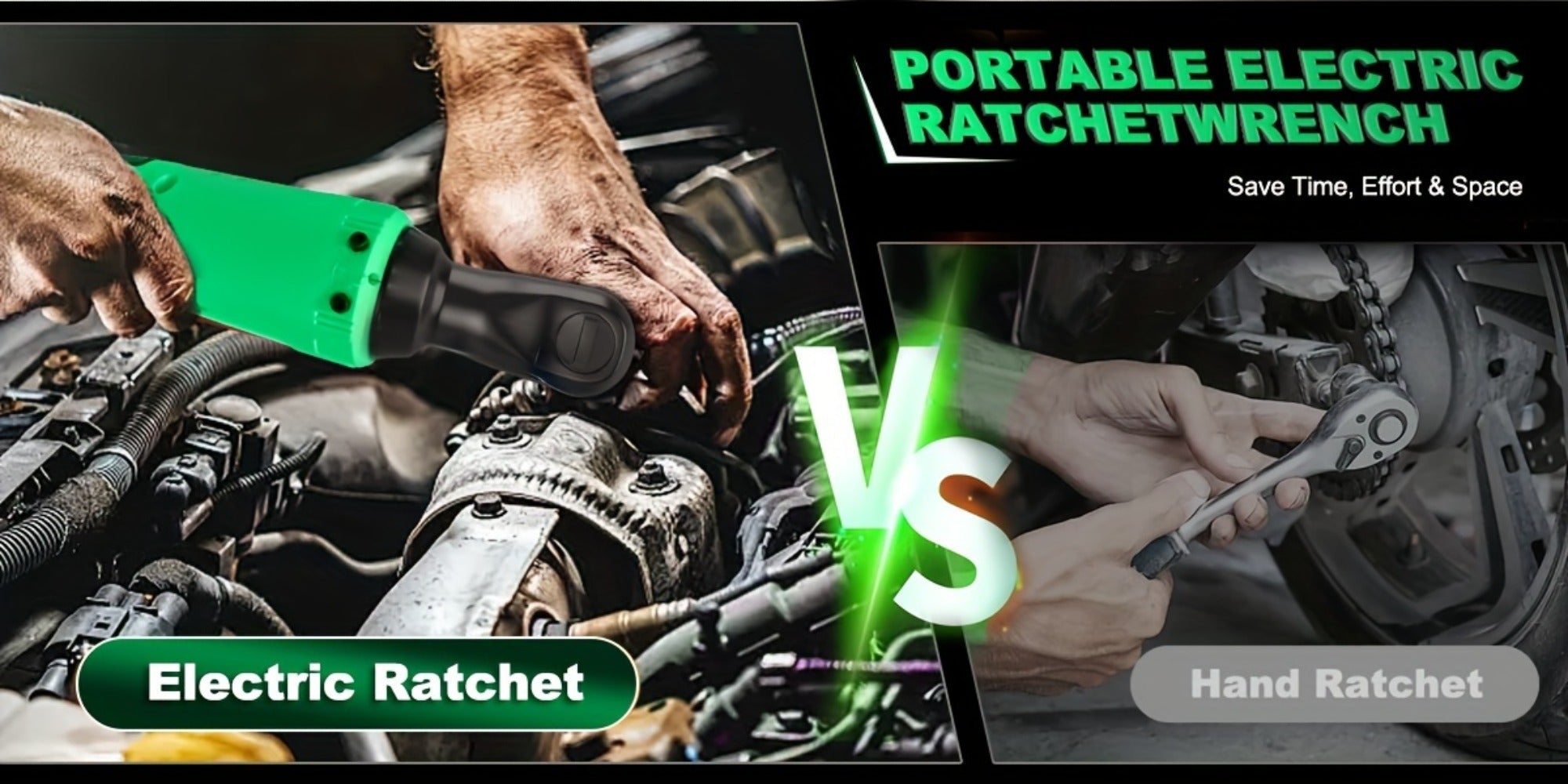 12V Cordless Ratchet Wrench Set 3/8¡± Drive | 40 Ft-lbs Torque, Variable Speed Trigger, Lithium-Ion Battery, 7 Sockets Included