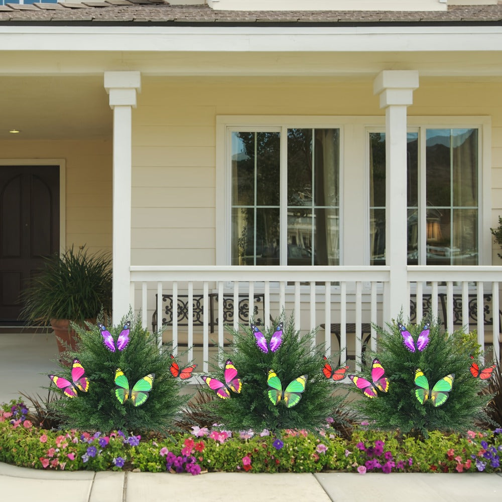Artificial Topiary Ball Trees for Outdoor & Indoor Decor ¨C UV Resistant Faux Lavender, Azalea & Pansy Shrubs with Ground Spike ¨C Evergreen Fake Plants for Front Porch, Garden & Backyard (Single & 2 Pack)