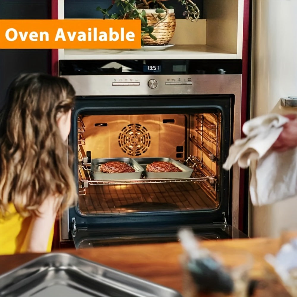 Breading Pan Set 3pcs, Stainless Steel Crumb Tray for Chicken Breading, Fish Coating and Meat Marinating, Oven Safe Food Prep Tray, Easy to Clean Breading Station for Kitchen Cooking