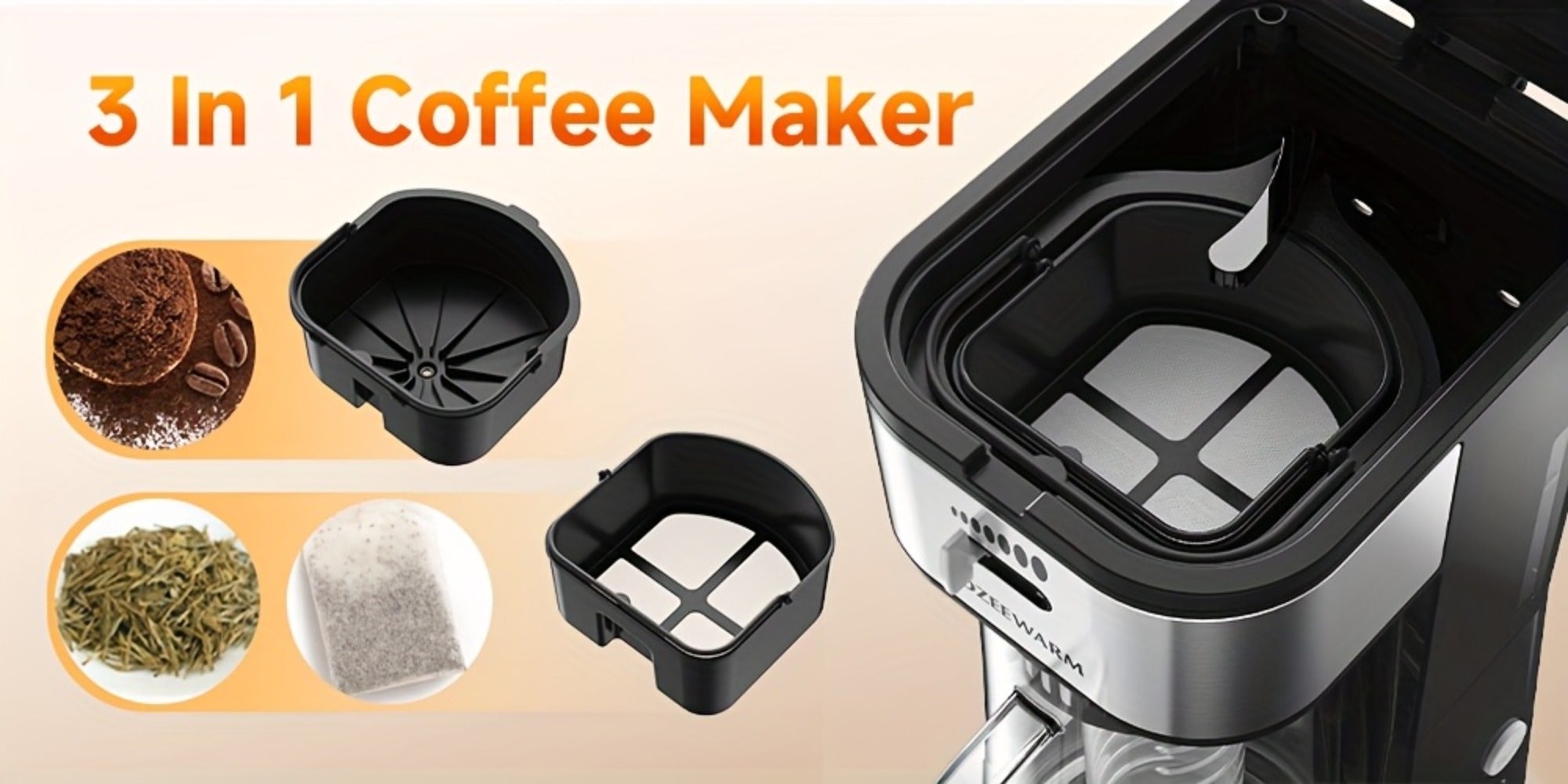 Iced Tea & Coffee Maker 3 QT Pitcher with Reusable Filter Basket | Adjustable Brew Strength | Cold Brew Machine for Iced Tea, Lattes, Lemonade & Flavored Water | Black