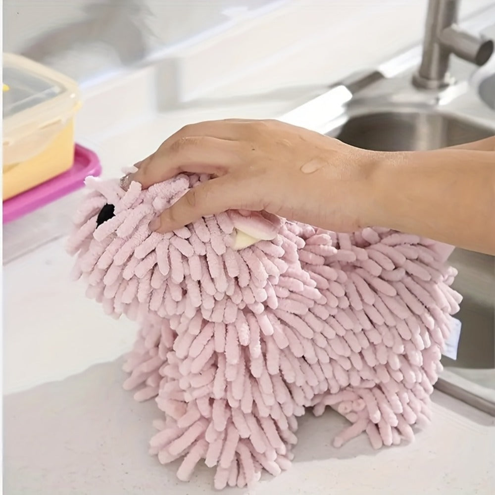 Cute Puppy Hand Towel Wall-Hanging Kitchen Bathroom Towel ¨C Soft Absorbent Cartoon Dog Decorative Cloth 150g/©O