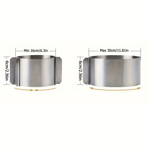 Adjustable Stainless Steel Cake Ring Mold 2-Pack, Retractable Round Mousse Cake Ring 6.3¡± to 11.8¡± Diameter, Heavy Duty Baking Ring for Mousse Cheesecake Layer Cake, Cake Decorating Tool