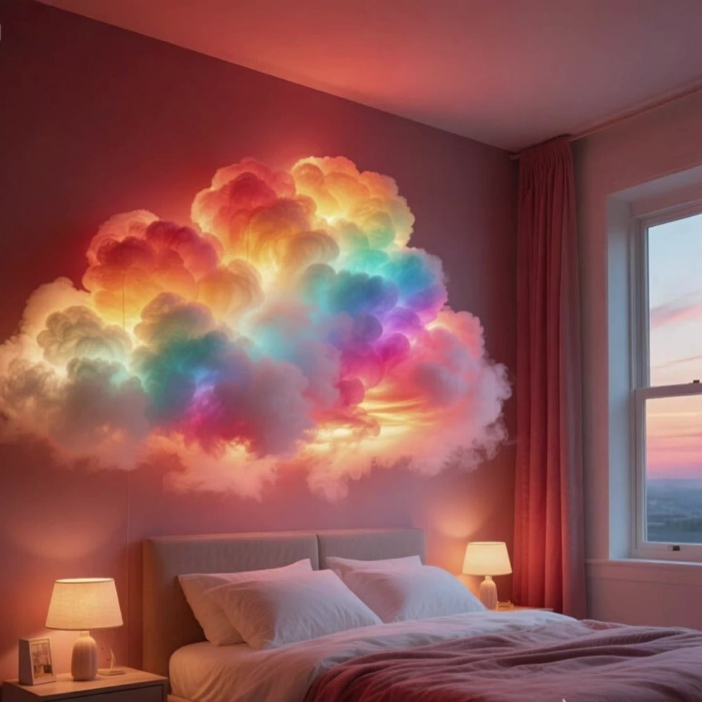 3D RGB LED Cloud Lamp Color Changing Night Light with Lightning Effects, Creative Multicolor Mood Light for Bedroom Gaming Room, Aesthetic Wall Hanging Cloud Light for Party Club Home Decor