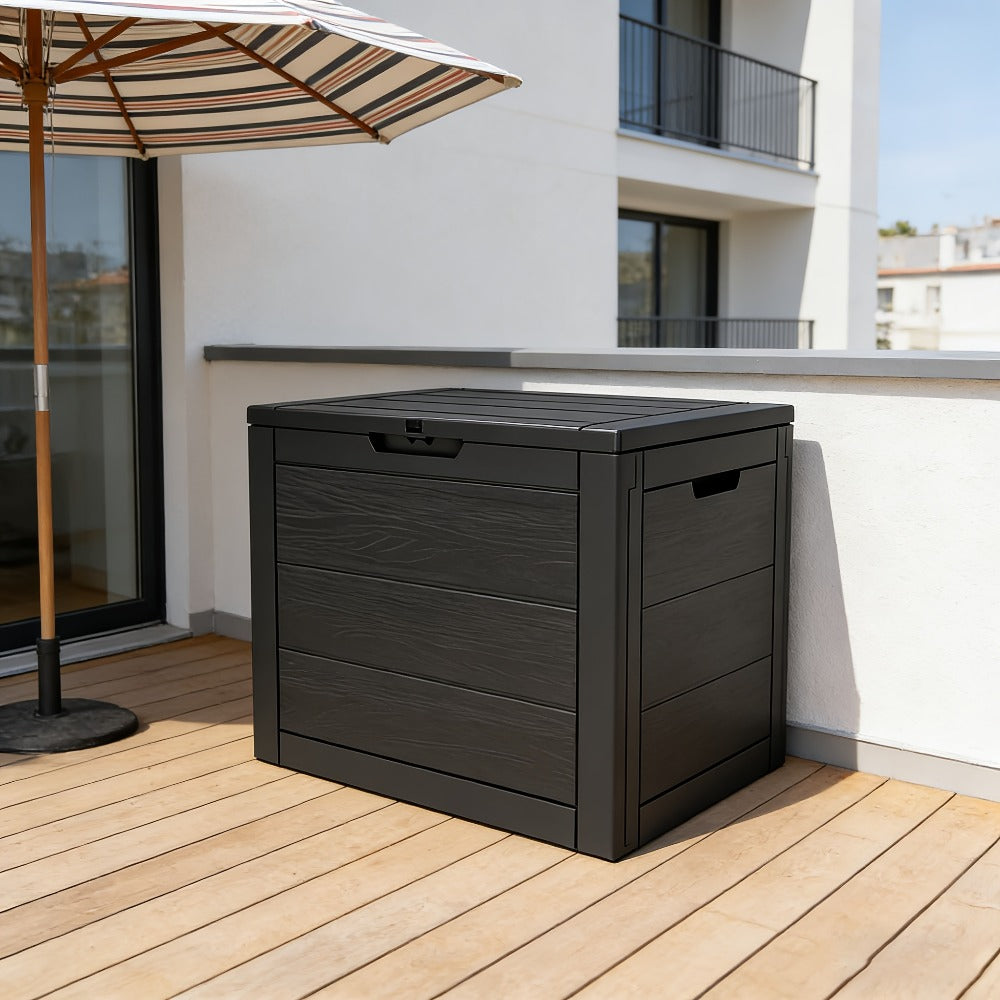 Waterproof Deck Box Outdoor Storage Cabinet 35/75 Gallon ¨C Enhanced Version with Handles & Wheels | Large Patio Storage Box for Pool Accessories, Garden Tools & Outdoor Gear | Easy Assembly Lockable