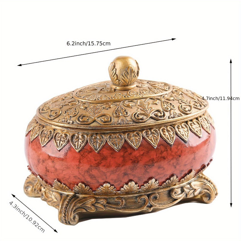 Jewelry Organizer Box with Lid - Necklace Earring Bracelet Ring Storage Case, Elegant Home Decor Gift