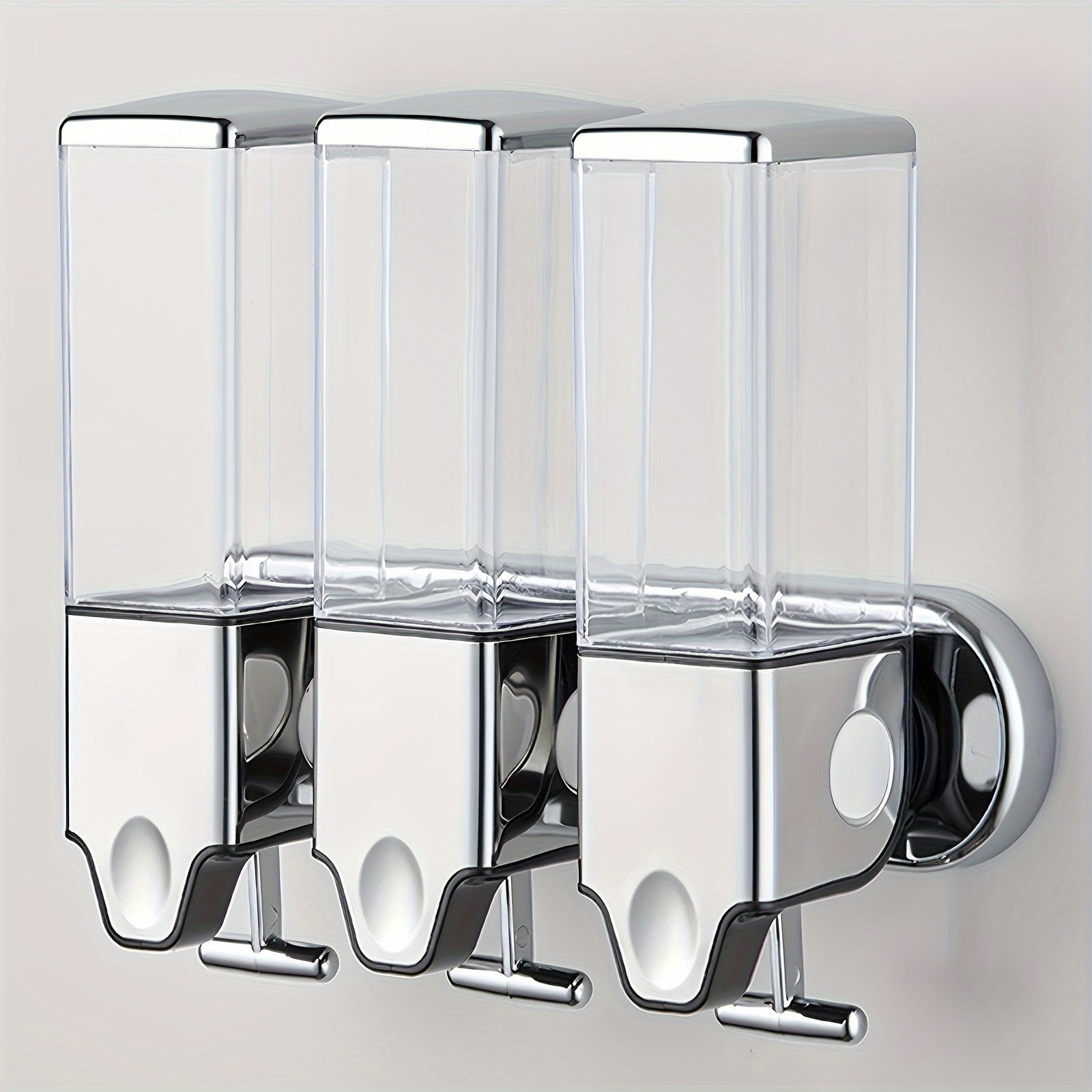 Wall Mounted Soap Dispenser Set 3-Pack No Drill 16.91oz Shampoo Shower Gel Conditioner Dispenser for Bathroom Kitchen