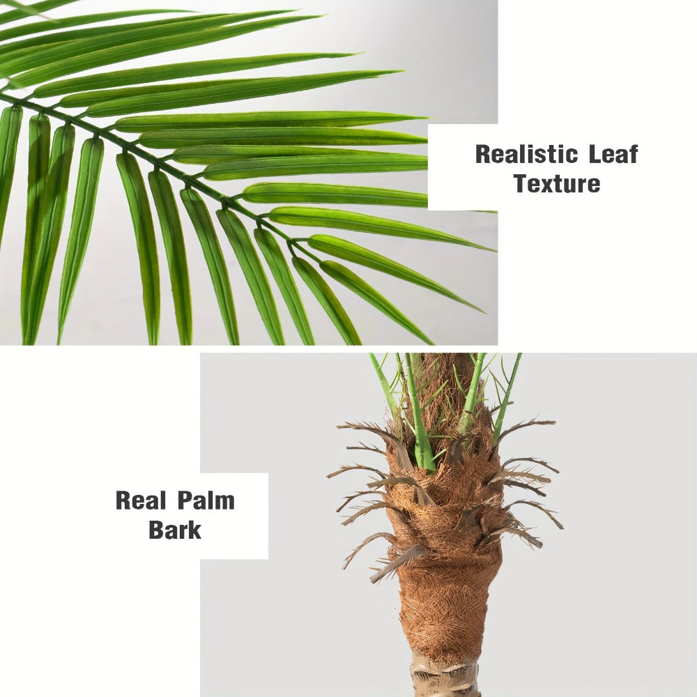 Large Artificial Palm Tree 7ft 8ft 9ft, UV Resistant Faux Tropical Palm Tree with Realistic Leaves for Outdoor Patio Garden Yard, Indoor Living Room Hotel Pool Sunroom Christmas Decor