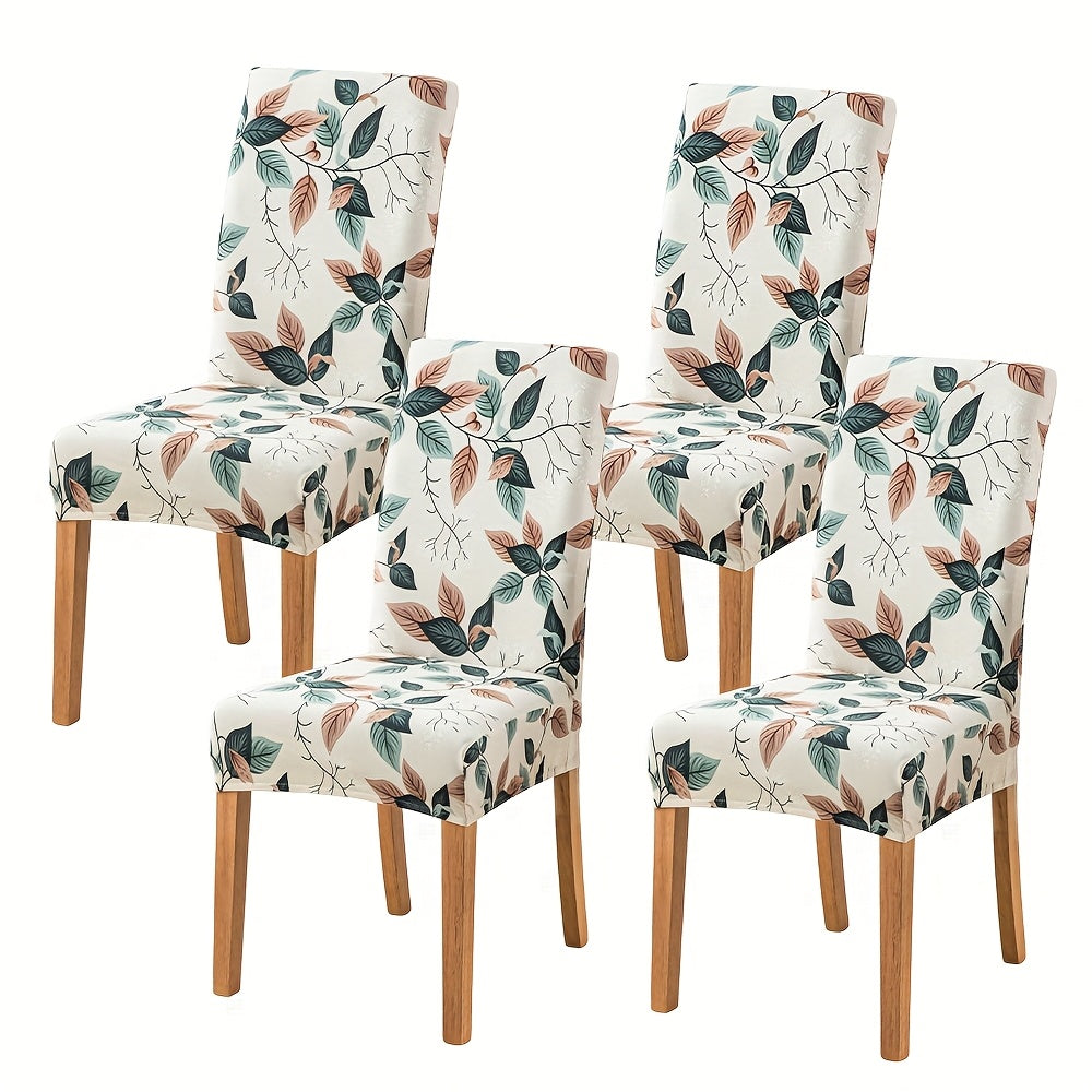 Dining Chair Covers Slipcovers Set of 4 or 6 - Spandex Stretch Milk Velvet Removable Washable Parsons Chair Protector | Anti-Slip Elastic Band | Multiple Prints | Kitchen Dining Room Hotel Ceremony