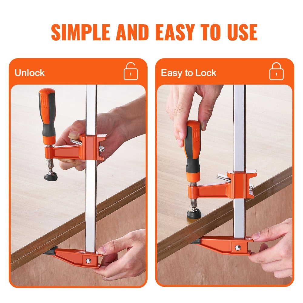 Bar Clamps for Woodworking 36 Inch 2-Pack, Quick-Change F Clamp Spreader with 600 lbs Load Limit, 2.5¡± Throat Depth, Cast Iron Jaw & Carbon Steel Slide Bar, Wood Clamps for Furniture & Metalworking