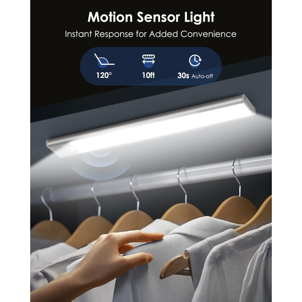 Rechargeable Under Cabinet Lights Wireless ¨C 68 LED Motion Sensor Cabinet Light with 3 Color Temps & 2000mAh Battery ¨C Under Counter Lighting for Kitchen Closet Pantry