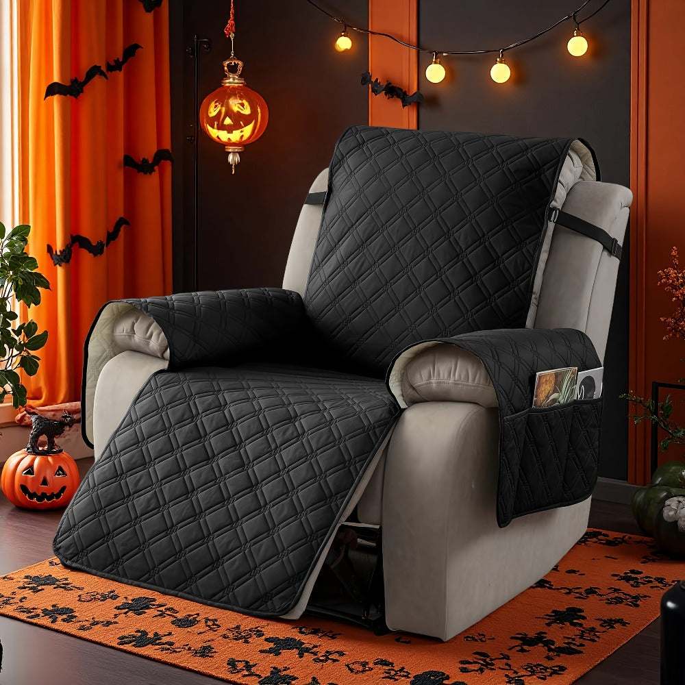 Recliner Chair Cover Waterproof Dual-Layer with Side Pockets Non-Slip Scratch Resistant Machine Washable Pet Protection 11 Colors