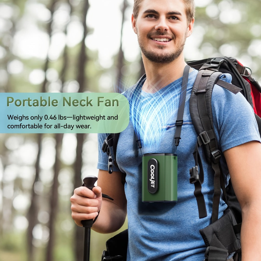 Neck Fan Waist Clip Fan 5000mAh, 18000RPM Powerful Brushless Motor, 4-Speed Portable Personal Fan with LED Battery Indicator, Hands-Free Wearable Fan for Outdoor Work, Camping, Sports and Travel