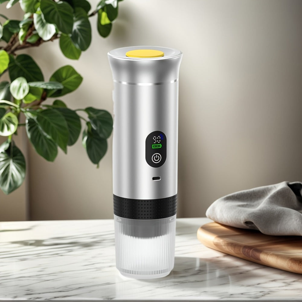 Portable Espresso Machine Type-C Charging Self-Heating ¨C Single Serve Coffee Maker with Temperature & Battery Display, Hot & Cold Brew, Ground Coffee & Capsule Compatible, for Travel RV Hiking Office