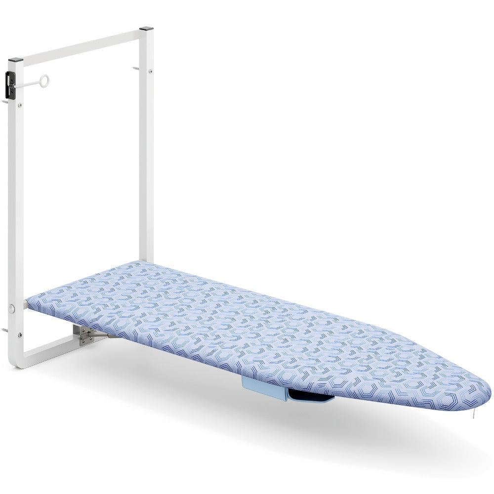 Wall Mount Ironing Board Foldable 36x12 Space Saving with Iron Holder Removable Heat Resistant Cover for Small Spaces Laundry Room Closet Apartment