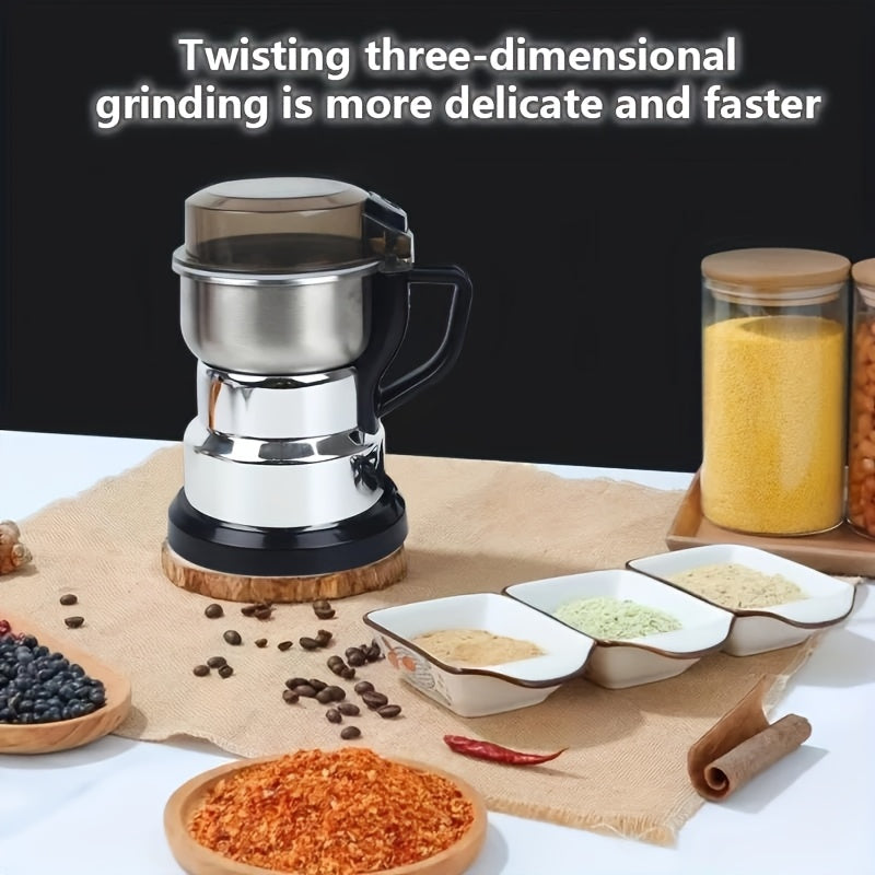 Electric Coffee Grinder 400ml 14oz 4-Blade Stainless Steel 10 Second Quick Grinding for Coffee Beans Spices Nuts Grains Dry Wet Dual Purpose Food Processor 25000 RPM