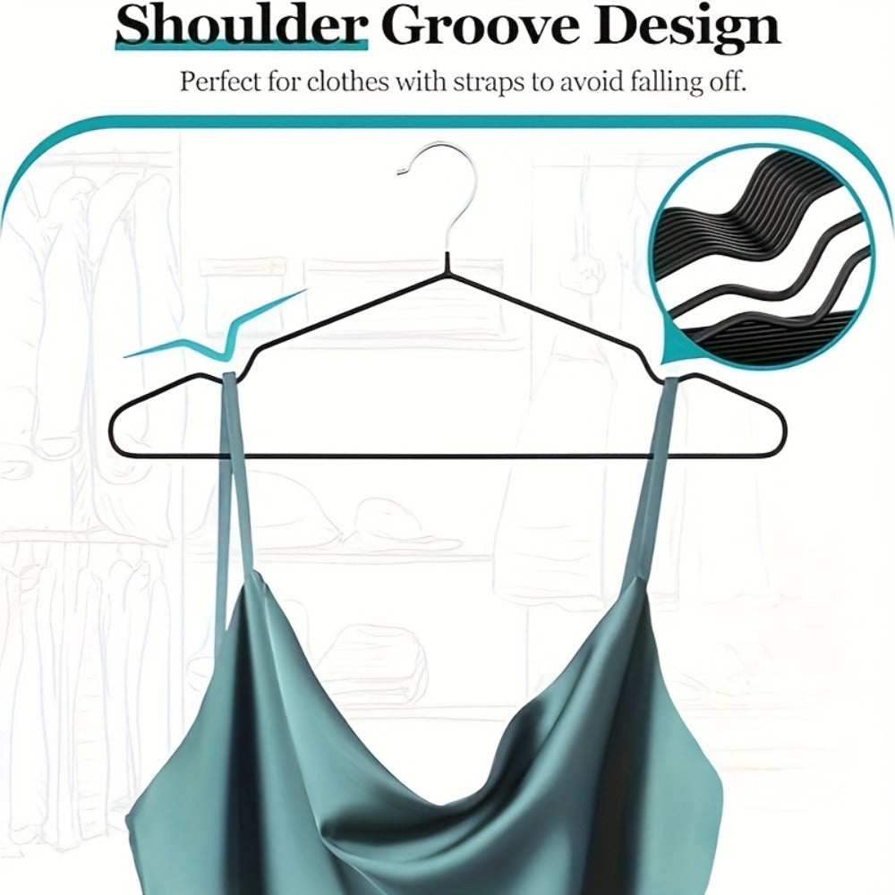 High Manganese Steel Non-Slip Clothes Hangers Thickened Heavy Duty Coat Suit Hangers Space Saving Closet Organizer