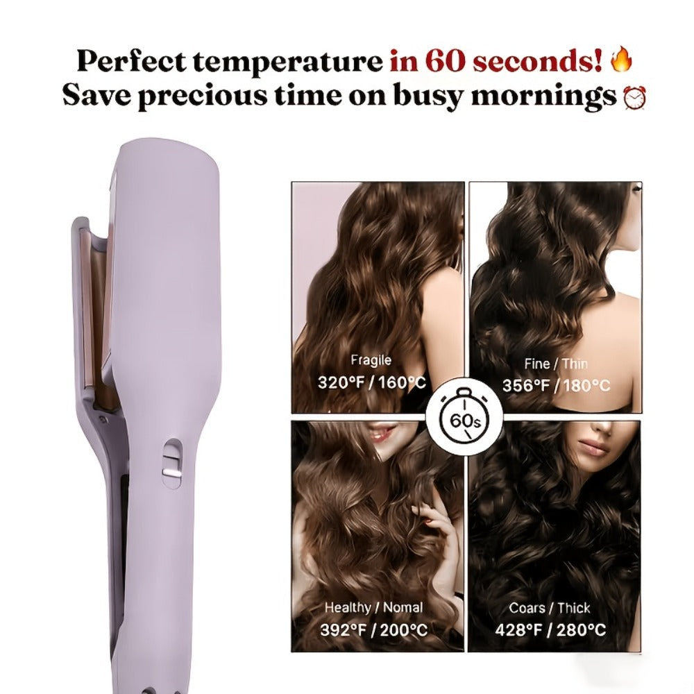 32mm Wave Curling Iron - Women's Hair Curler for Long-Lasting Deep Curls & Instant Beach Waves, Professional Salon Styling Tool for All Hair Types, Easy to Use, Gift for Women, Travel & Home Use