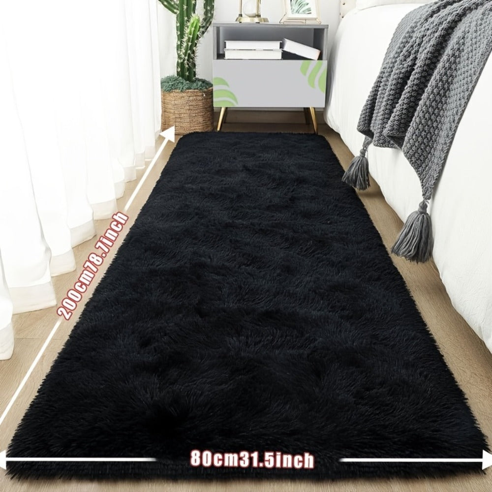 Tie-Dye Plush Fluffy Mat Absorbent Non-Slip ¨C Luxury Soft Bathroom Rug for Living Room & Bedroom, Modern Home Decor Floor Mat, 31.5x78.7 in ¨C Light Grey, Dark Gray, Light Pink, Black