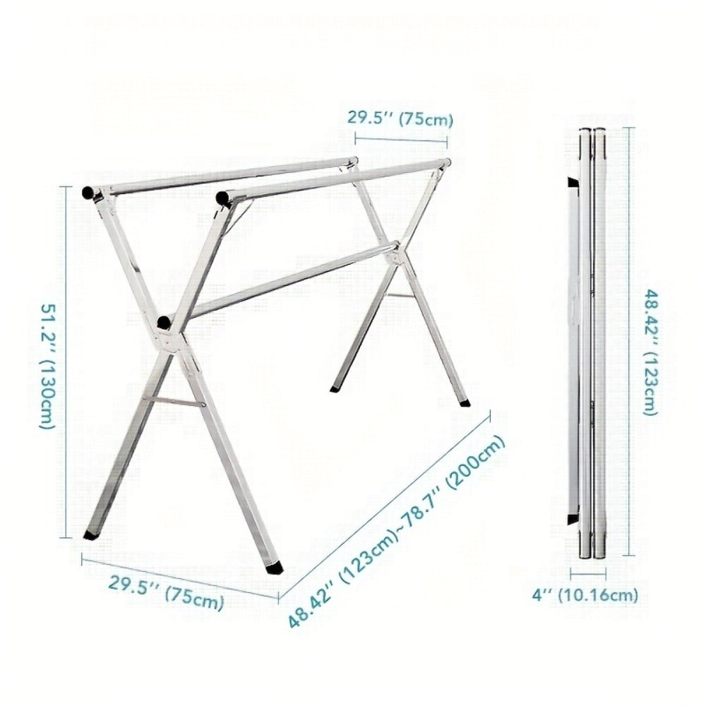 Stainless Steel Clothes Drying Rack Adjustable Retractable Foldable Indoor Outdoor Laundry Rack Heavy Duty