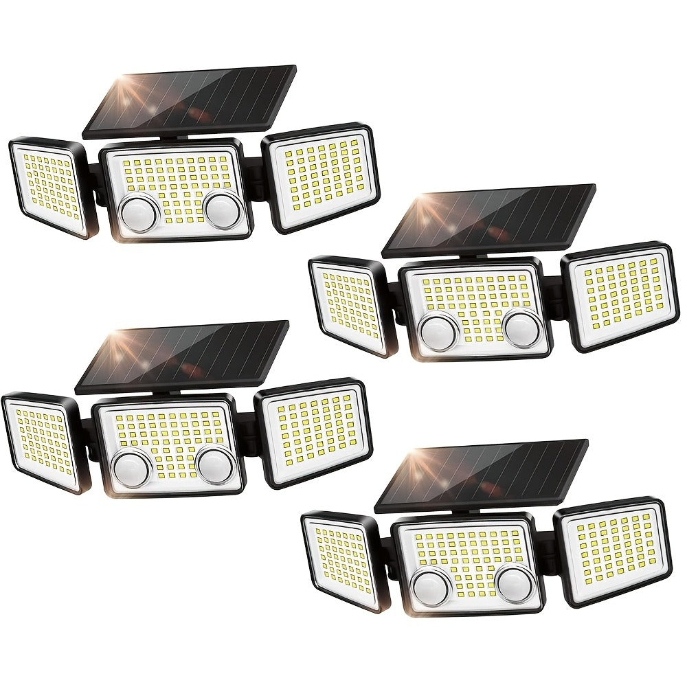 Solar Motion Sensor Light Outdoor ¨C 3000LM 7000K 152 LED Flood Light with Dual Sensor, IP54 Waterproof, 270¡ã Wide Angle & 3 Modes for Garden, Fence & Eaves (2 or 4 Pack)