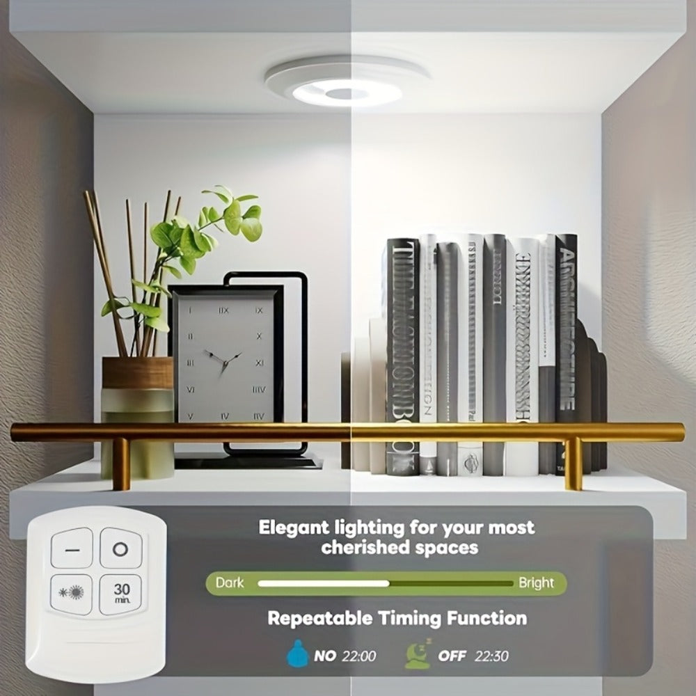 Floating Wall Shelves with LED Light - 6 & 8 Tier Wall Mounted Display Shelf Unit with Anti-Slip Rails for Bedroom, Living Room, Bathroom, Office & Dorm - Modern Space Saving Shelf (Black / White)