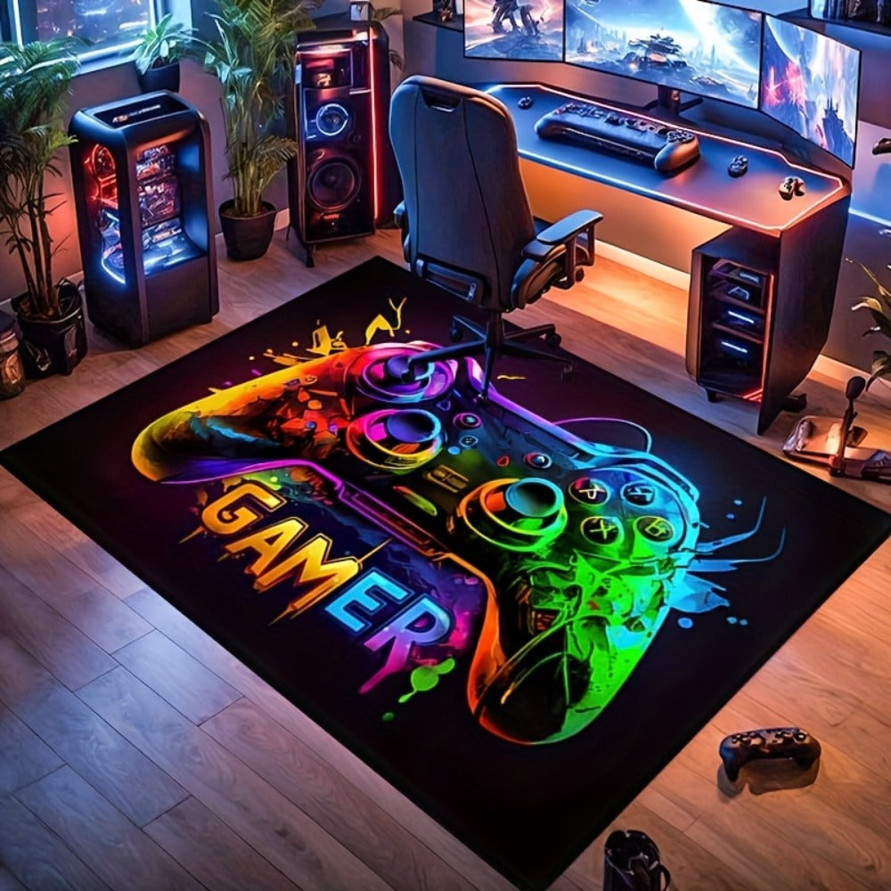 Gaming Mouse Pad Large Extended Cyberpunk Controller Design Non-Slip Desk Mat for PC Console Streaming Setup Esports Game Room Decor Teen Boys Gift 24x36 47x63 Inch