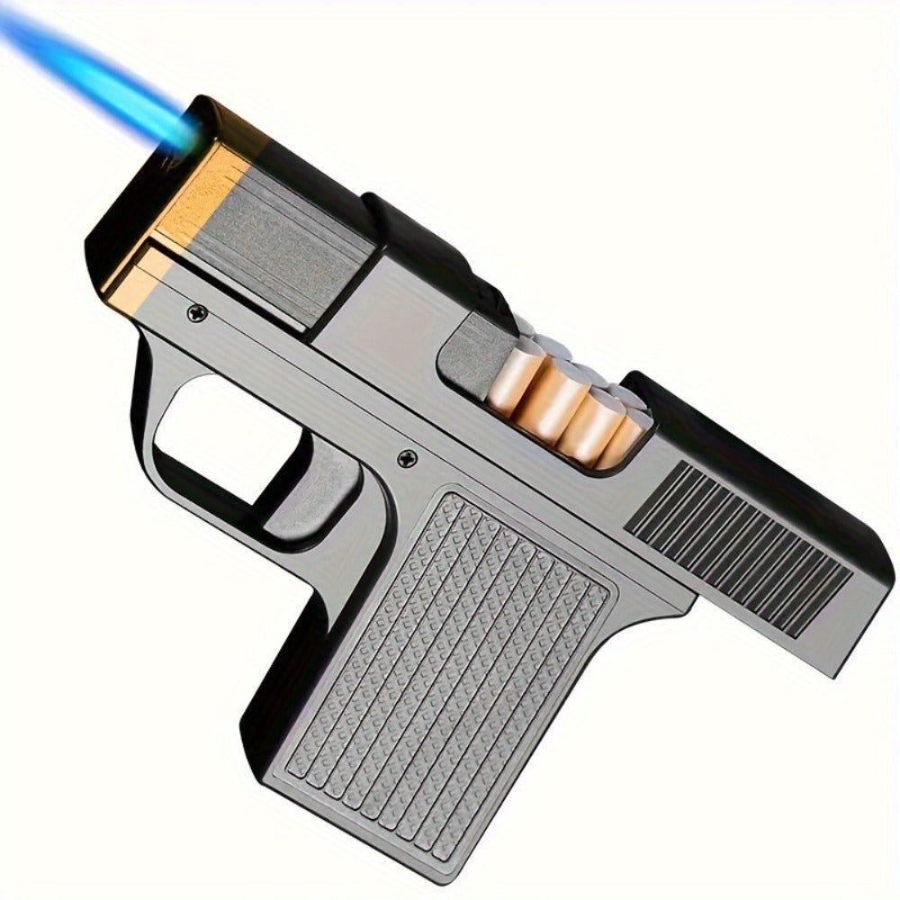 Cigarette Box Lighter Creative Design ¨C Windproof Butane Torch with Adjustable Flame, Cigar & BBQ Lighter, Outdoor Portable Kitchen Baking Essential, Unique Gift Idea (Butane Not Included)