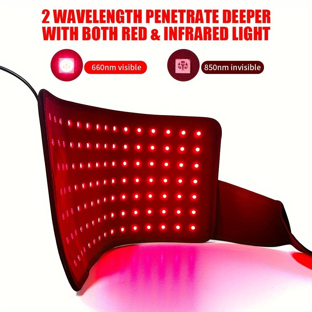 Red Light Therapy Belt 660nm 850nm Near Infrared Wrap Device for Pain Relief Muscle Recovery Arm Wrist Knee Ankle Elbow Joint Therapy Wearable LED Pad