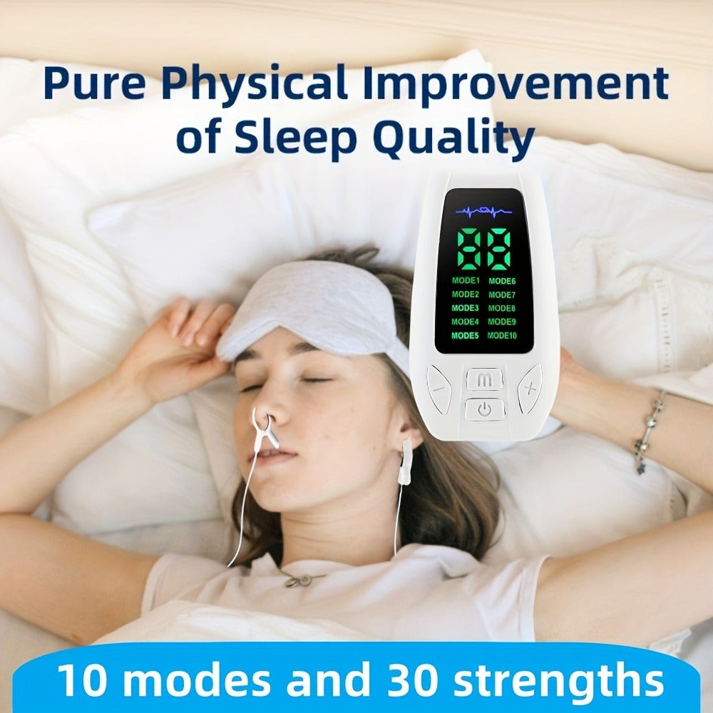 Sleep Aid Device EMS Microcurrent Therapy, Rechargeable Portable Insomnia Relief & Anxiety Reduction Device for Deep Sleep Improvement, 10 Modes Handheld Sleep Assistant for Adults