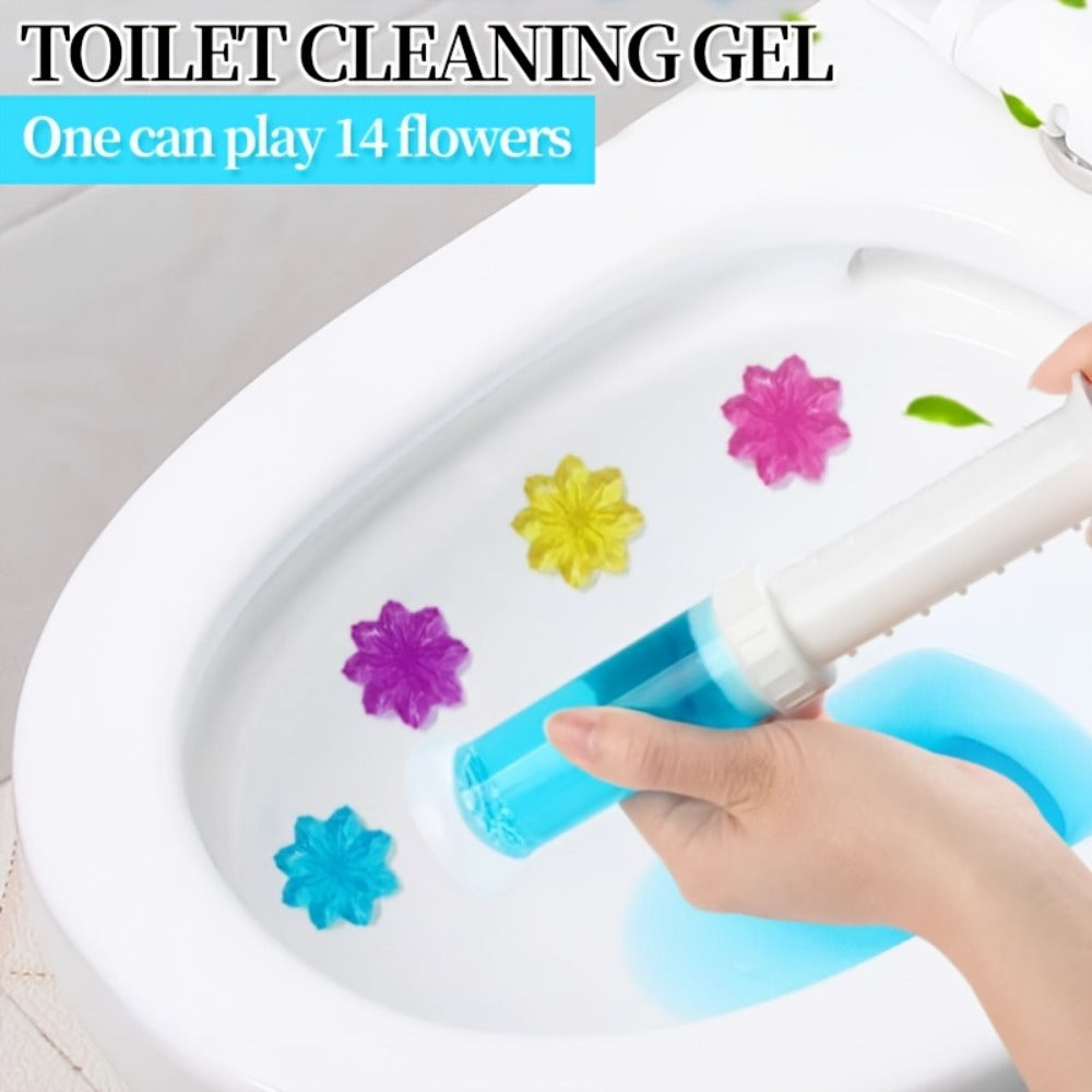 Toilet Cleaning Gel Stamp with Dispenser, Toilet Bowl Freshener & Cleaner Gel Stamps Prevent Scale & Toilet Ring, 6 Scents ¨C Ocean, Lavender, Floral, Peach, Lemon, Pine ¨C 4 Pcs or 8 Pcs Pack