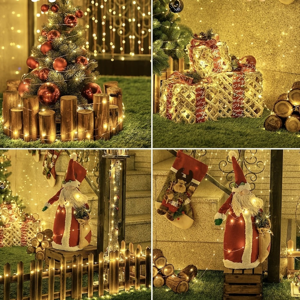 Solar Fairy String Lights Outdoor ¨C 110 LED Copper Wire Solar Twinkle Lights with 8 Modes & Touch Control for Christmas Tree, Garden, Patio, Wedding & Party ¨C 2, 4 or 8 Pack