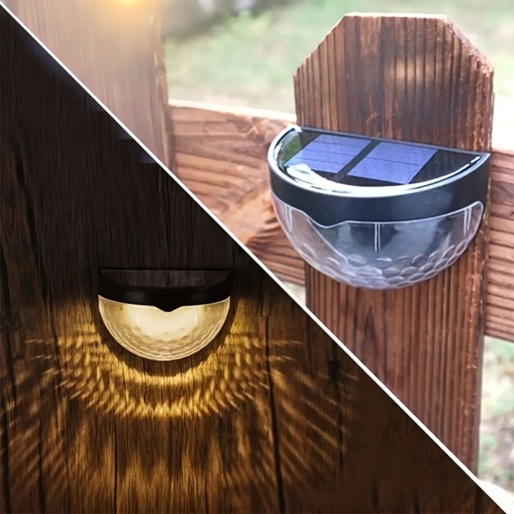 Solar Fence Lights Outdoor 6 Pack IPX4 Waterproof Solar Wall Lights Rechargeable for Porch Patio Deck Garage Security Lighting Decoration