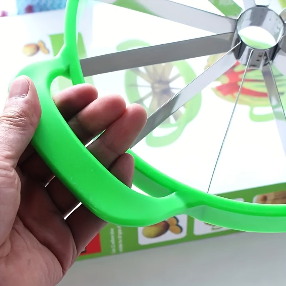 Stainless Steel Watermelon Cutter Slicer - One-Motion Core & Slice Tool, Reusable Fruit Separator for Kitchen